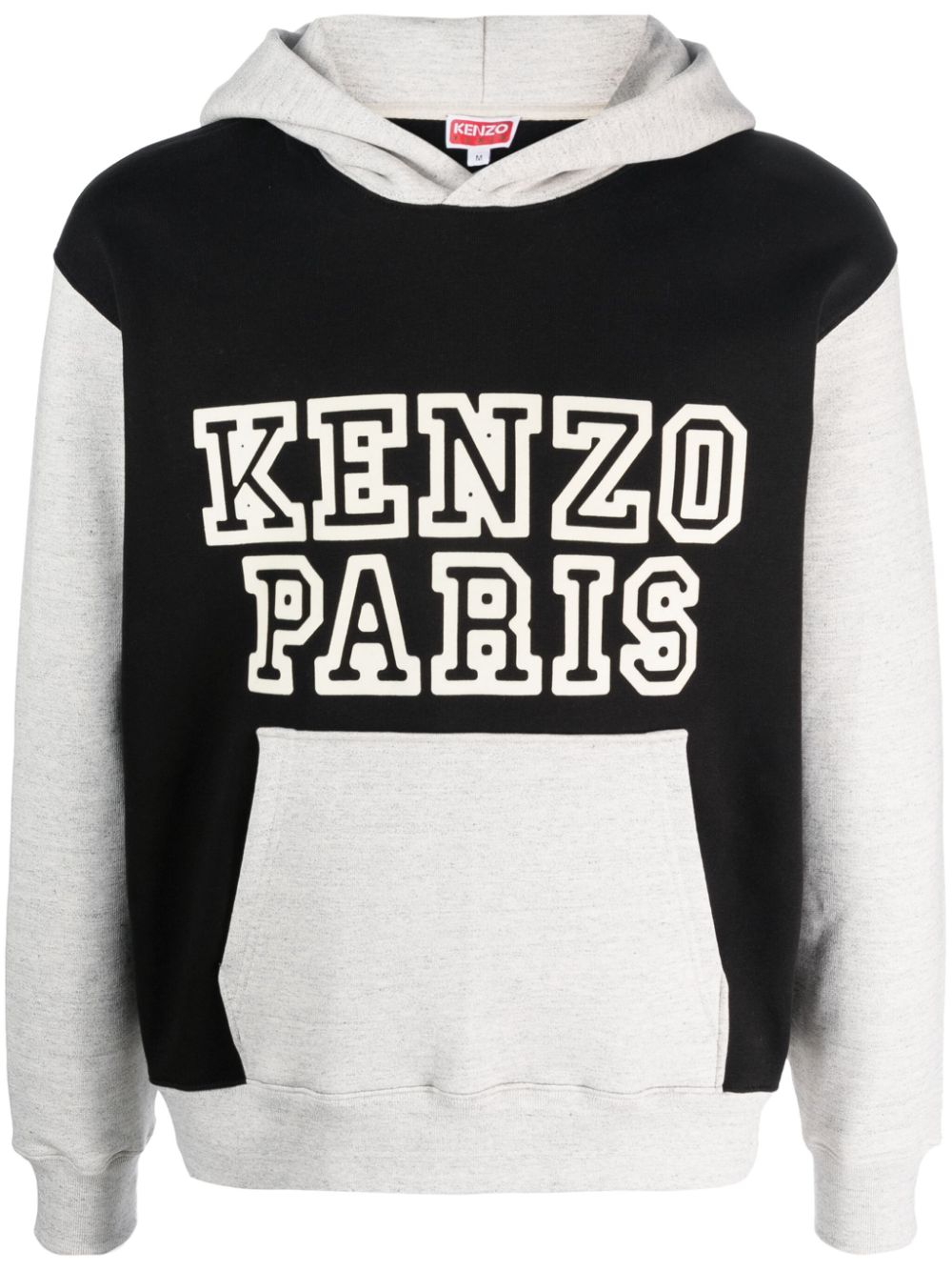 Colour-block stretch-cotton hoodie - Black