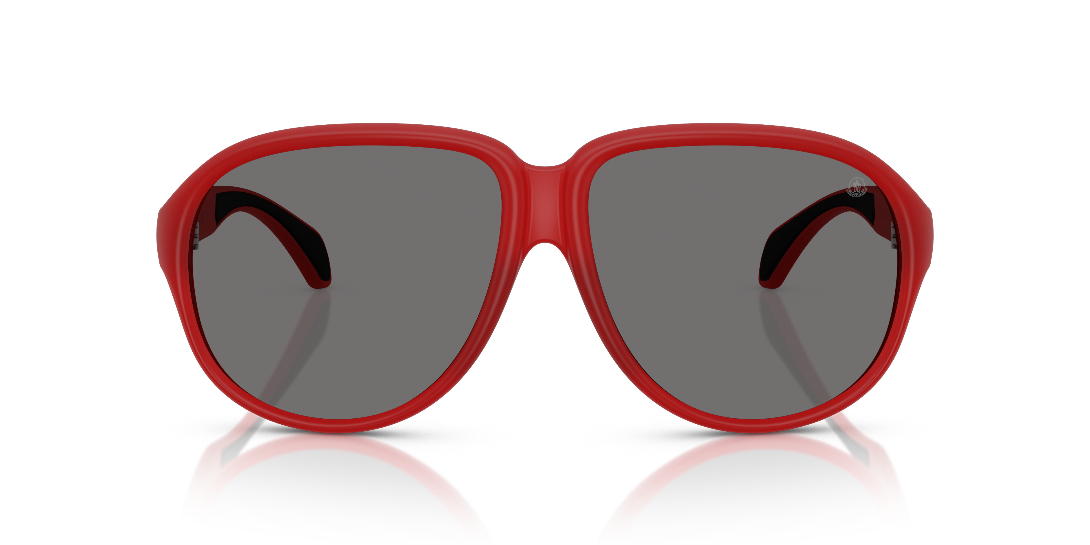Moncler Unisex Moncler ME8001 HALCYONNE 500581 Sunglasses Injected Red Grey Pilot Polarized