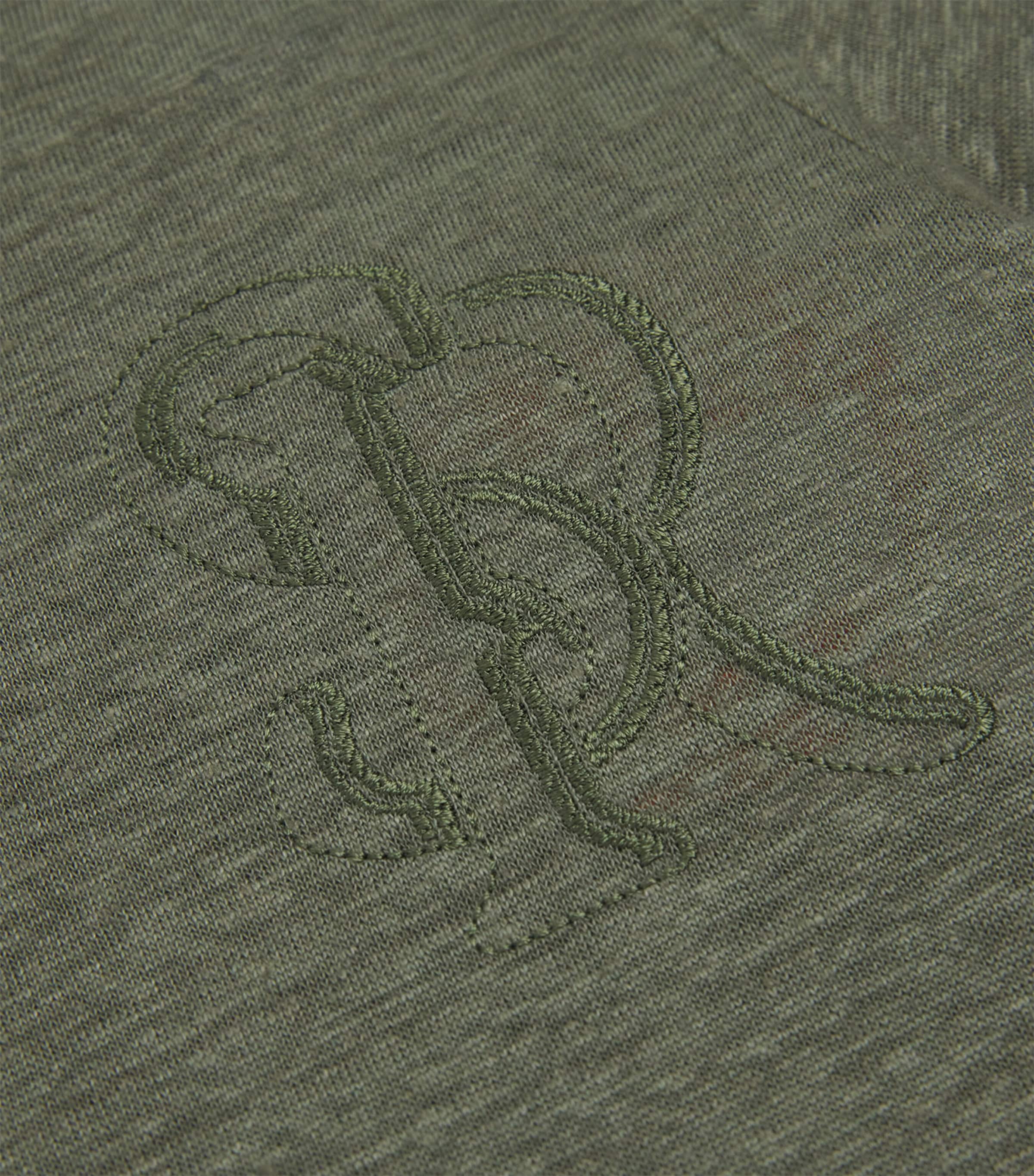 Stefano Ricci Kids Linen Embroidered Monogram T-Shirt