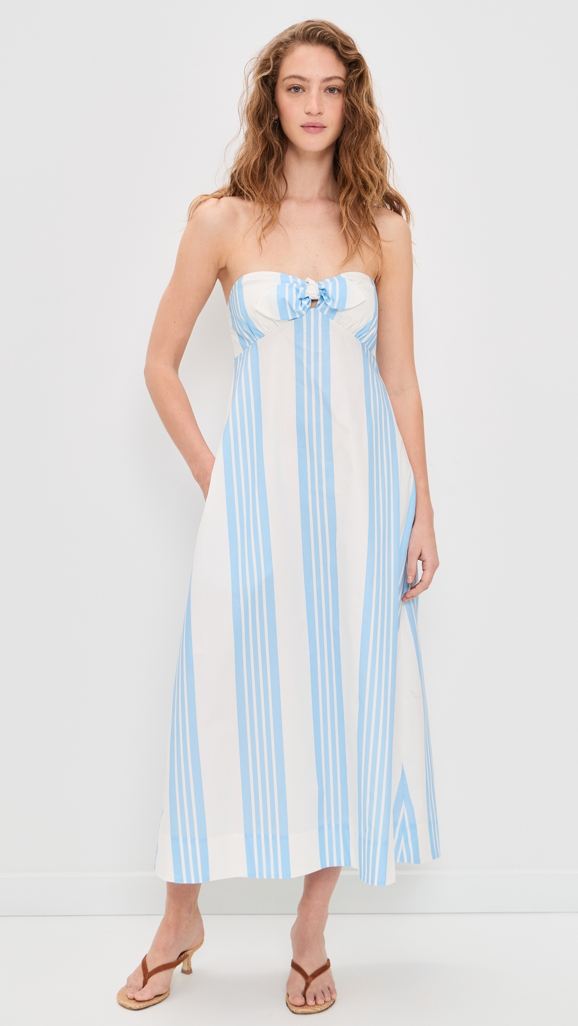 Rosie Strapless Dress Nautical Stripe