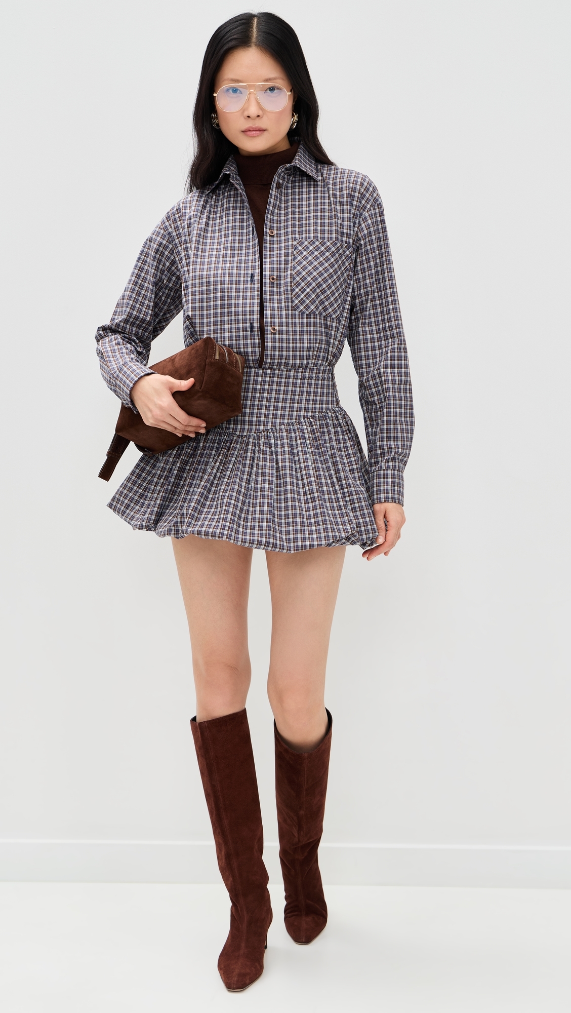 Zoe Skirt Chocolate Check
