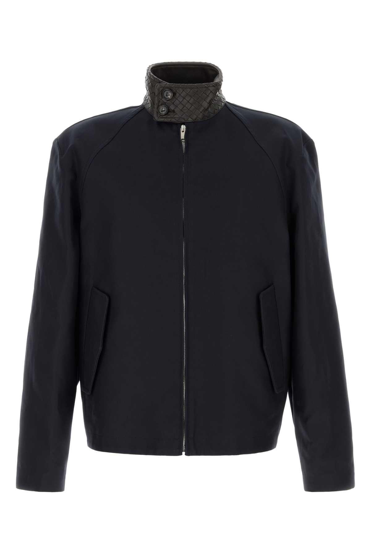 Quilted-Collar Cotton Jacket — Black