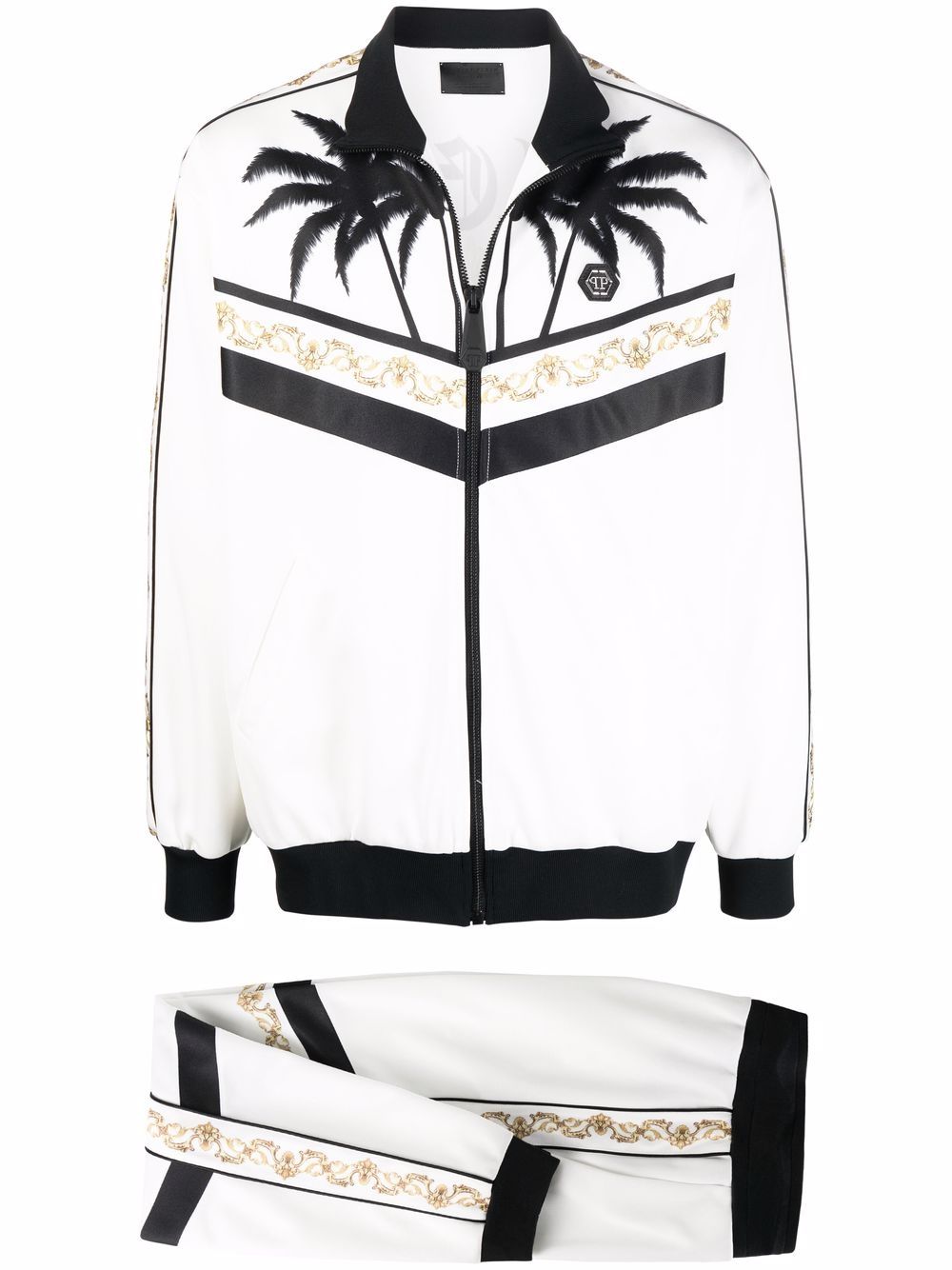 Baroque-print gothic tracksuit - Black