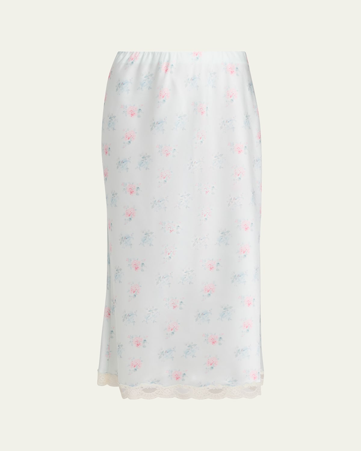 Castle Floral Satin Midi Skirt
