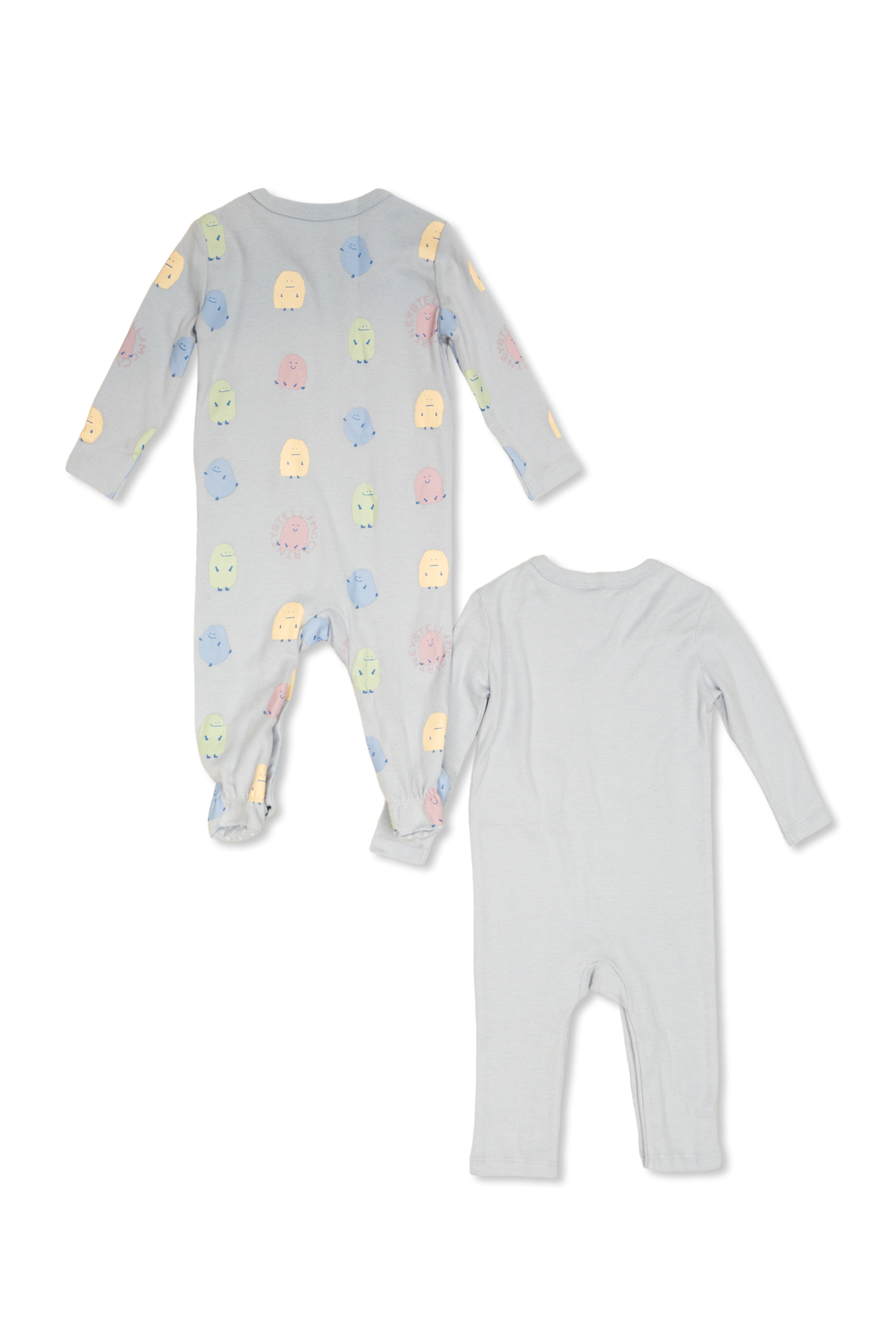 2-pack Of Baby Sleepsuits, Unisex, Light Blue