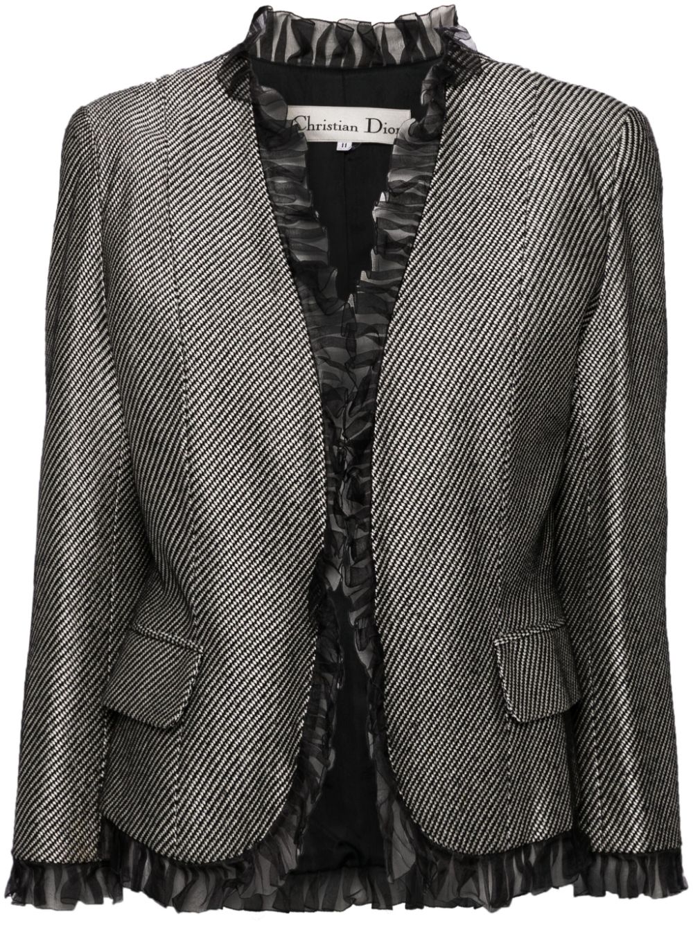 Houndstooth lace jacket - Black