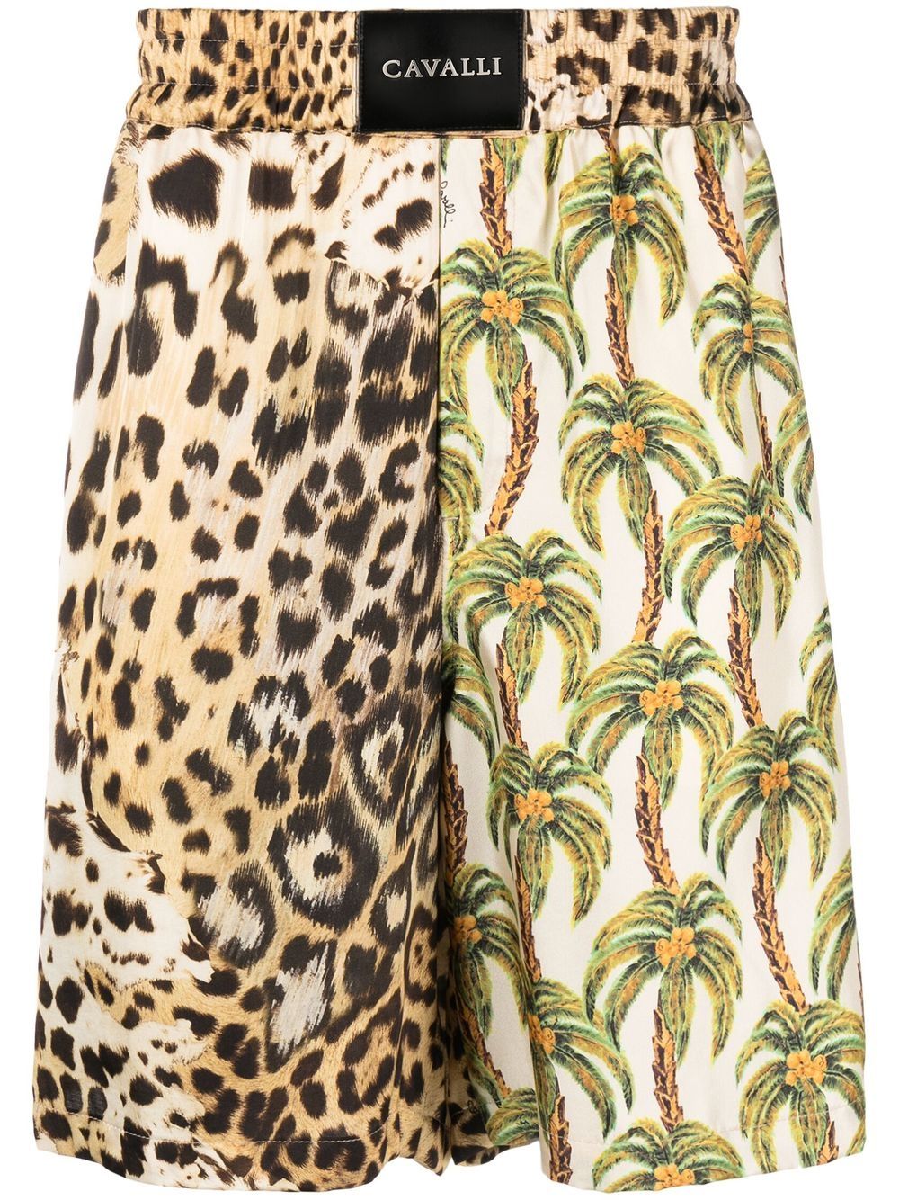 Printed wide-leg shorts - Neutrals