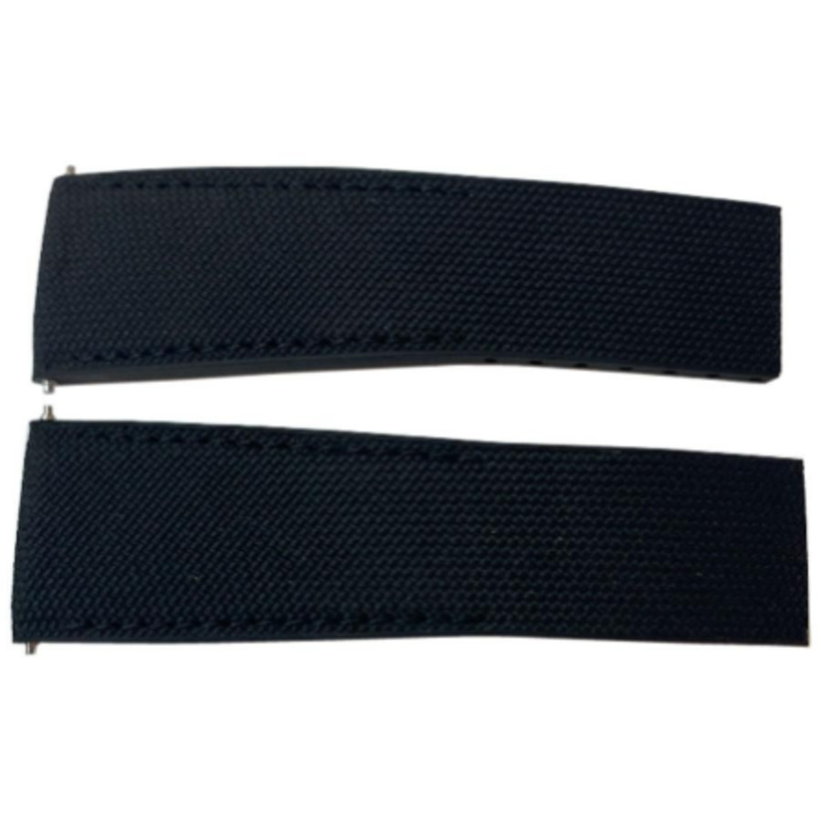 24mm Black Rubber & Canvas Strap 264S