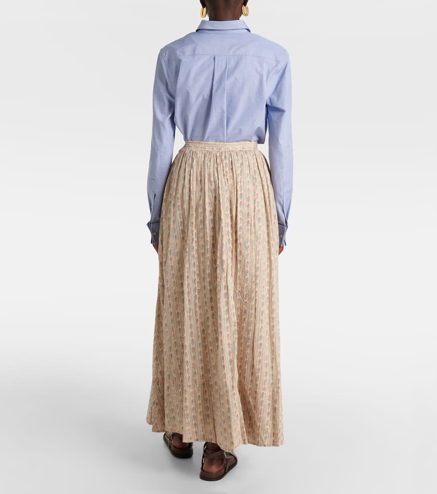 Floral cotton midi skirt