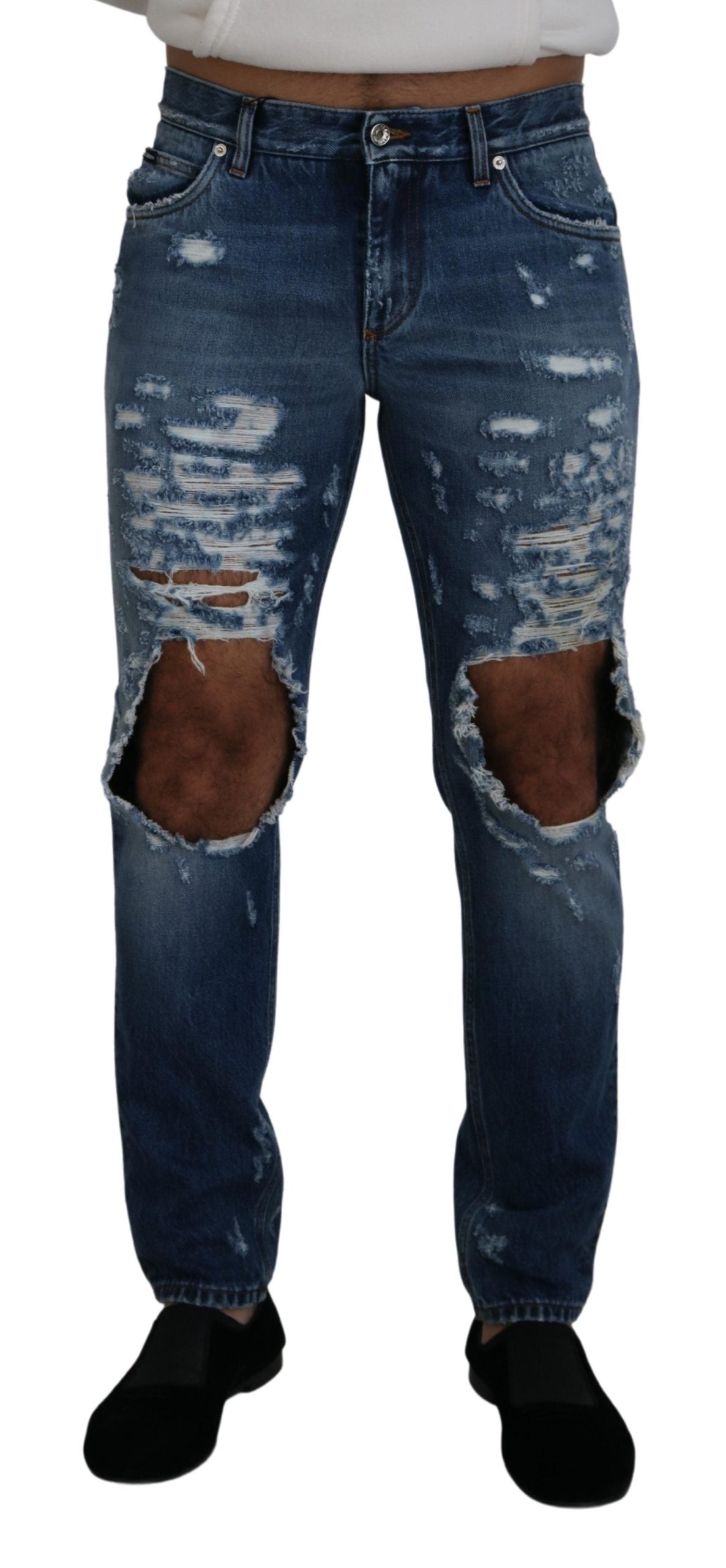 Distressed Denim Jeans — Blue