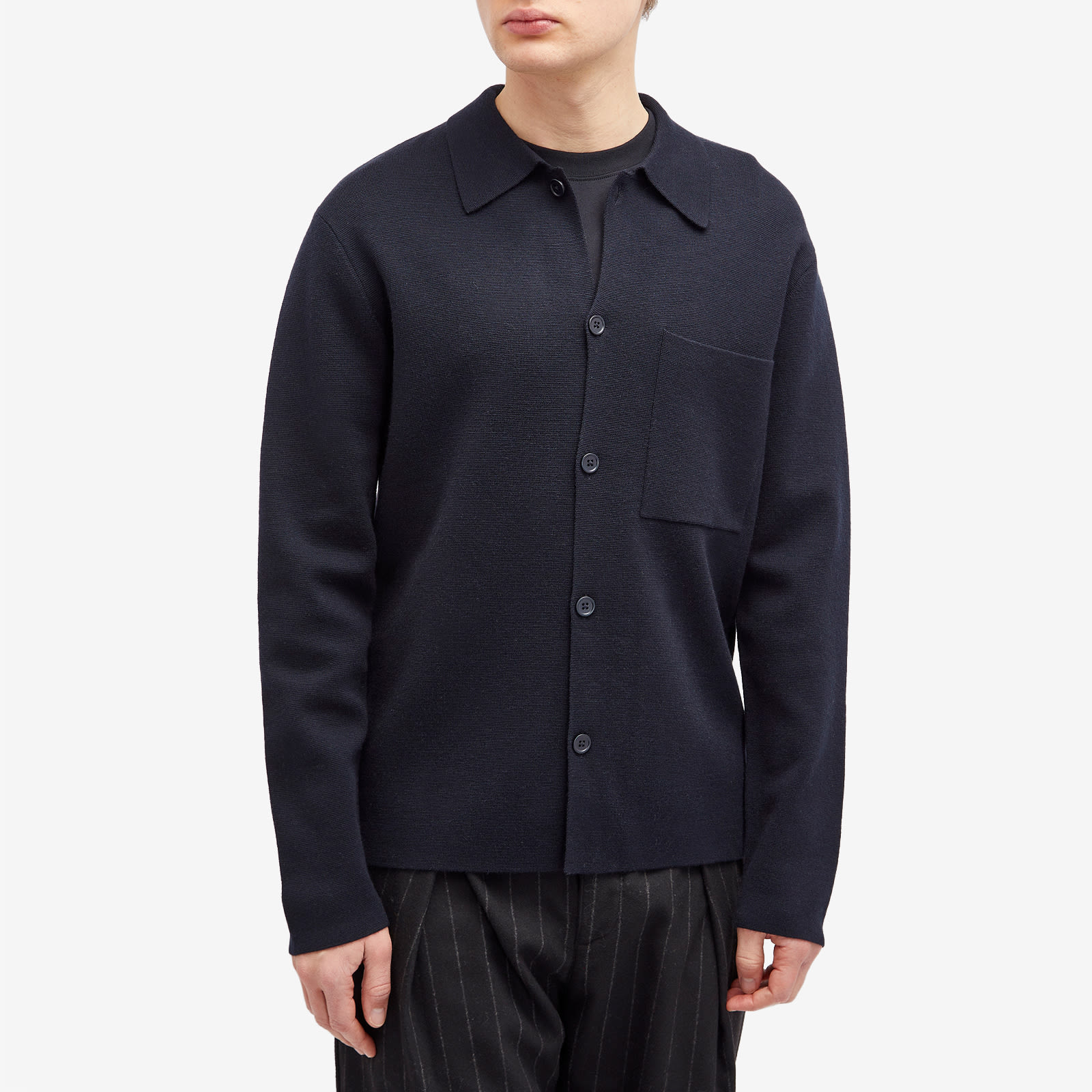 Men's Jonas Wool Overshirt in Deep Navy