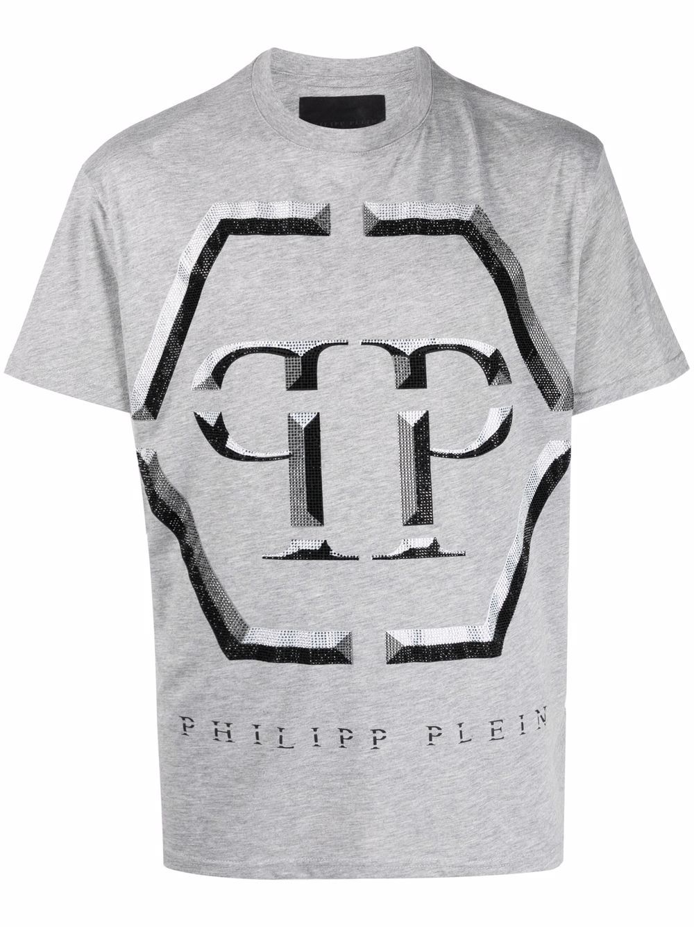 Embellished-logo T-shirt - Black