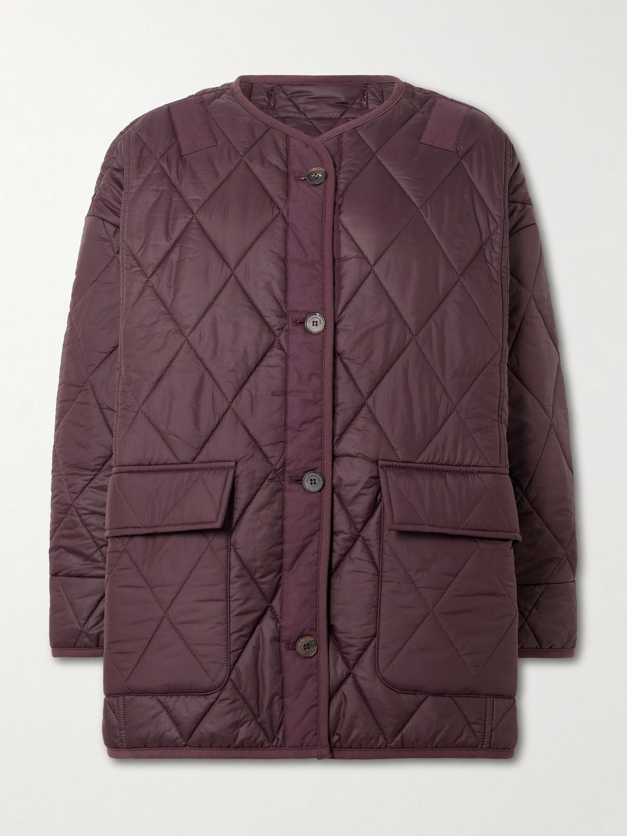 Teddy Quilted Shell Jacket - Burgundy