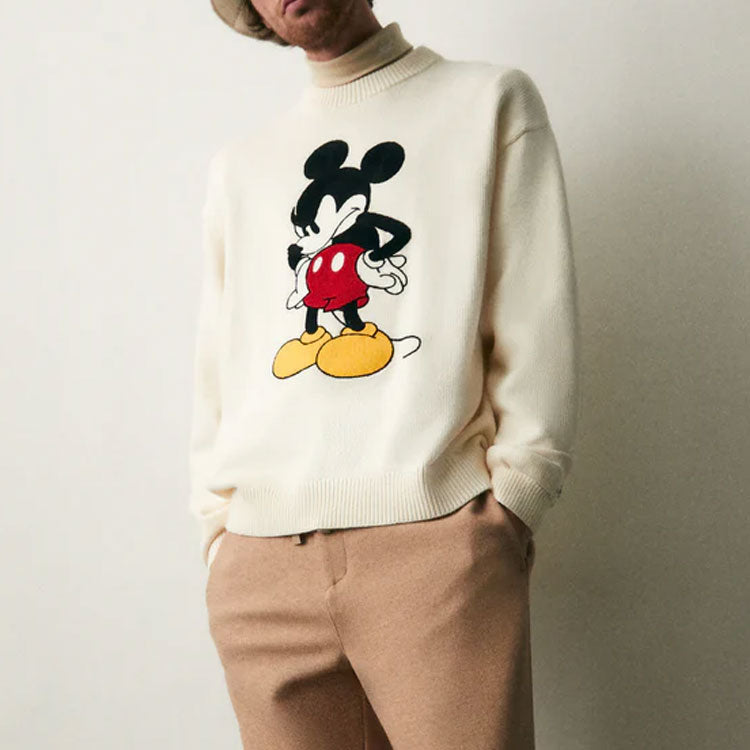 X Disney Mickey & Friends Mickey Crewneck Sweater 'Sandrift'