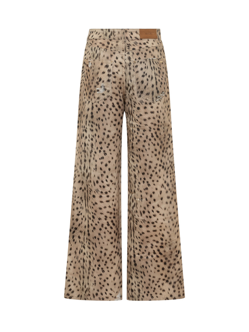 Amiri - deer print carpenter wide leg jean