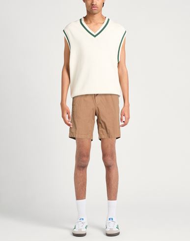 Man Shorts & Bermuda Shorts Camel Size S Cotton, Elastane