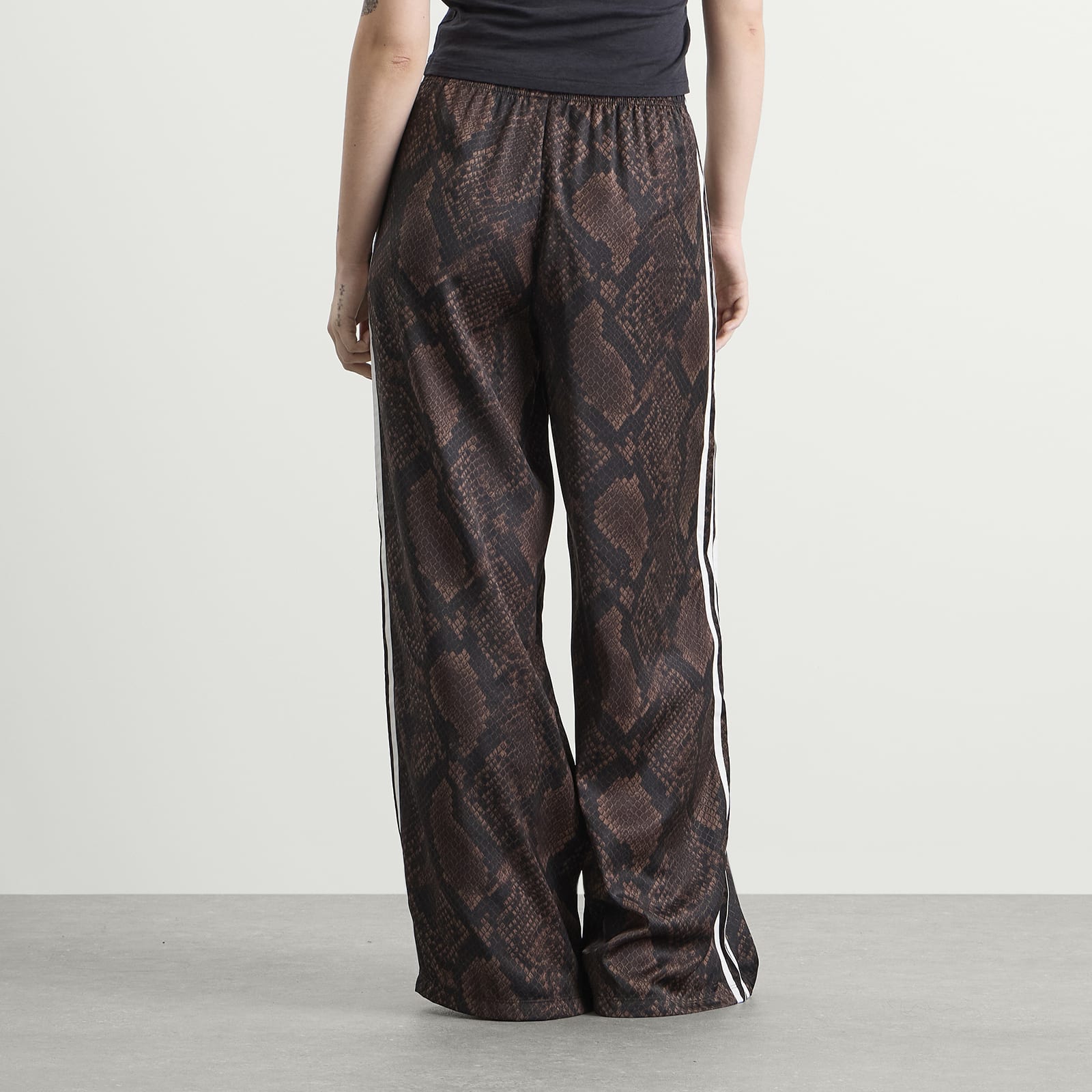 Women's Satin Wide Leg Track Pant Earth Strata/Aurora Coffee