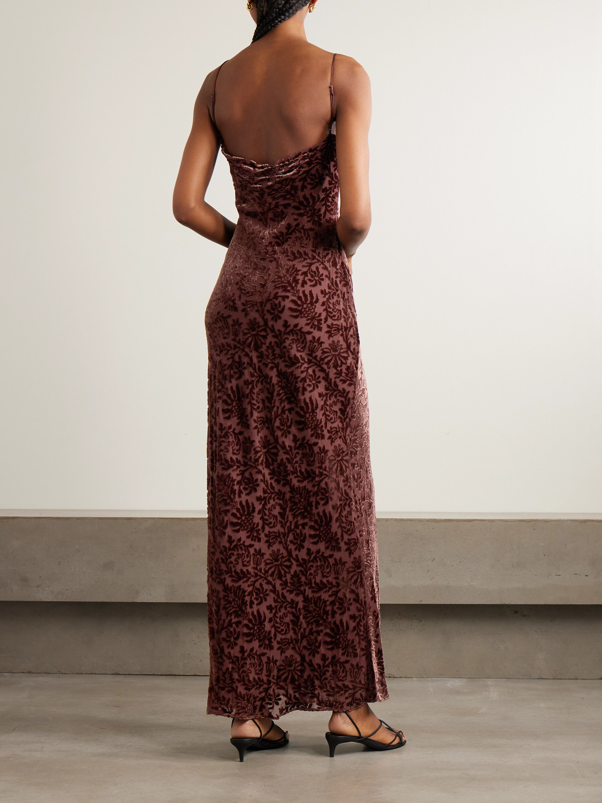Jolynn Devoré-velvet Maxi Dress - Purple