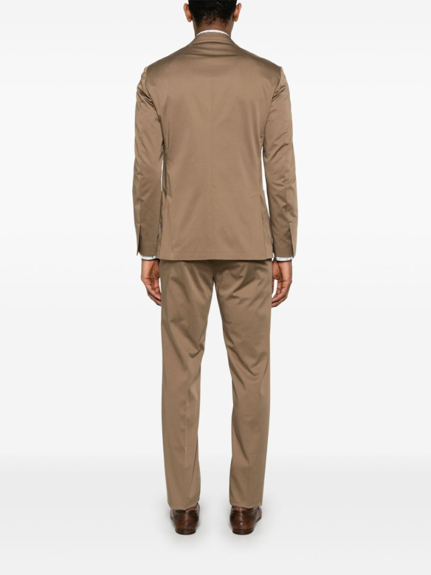 Beige Single-breasted Suit