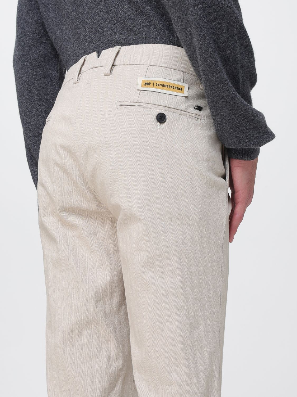 Pants Men color Yellow Cream