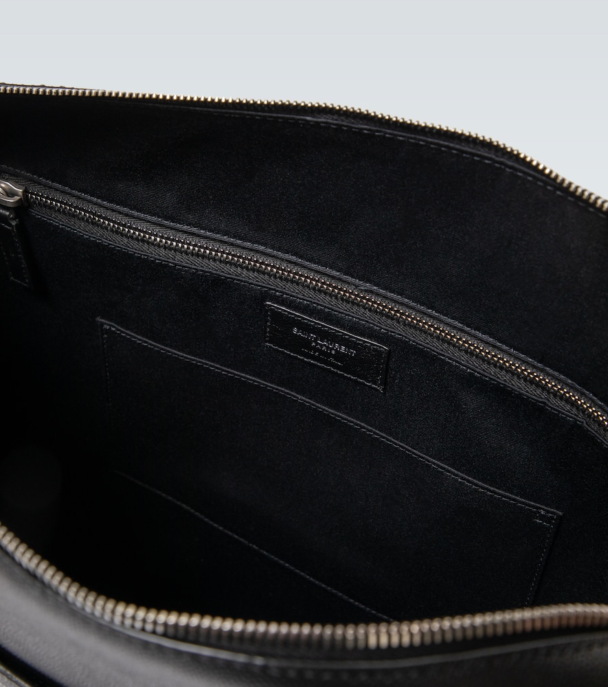 Duffle leather briefcase