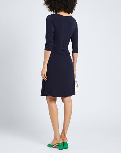 Rossopuro Woman Midi dress Midnight blue Size L Polyester, Elastane