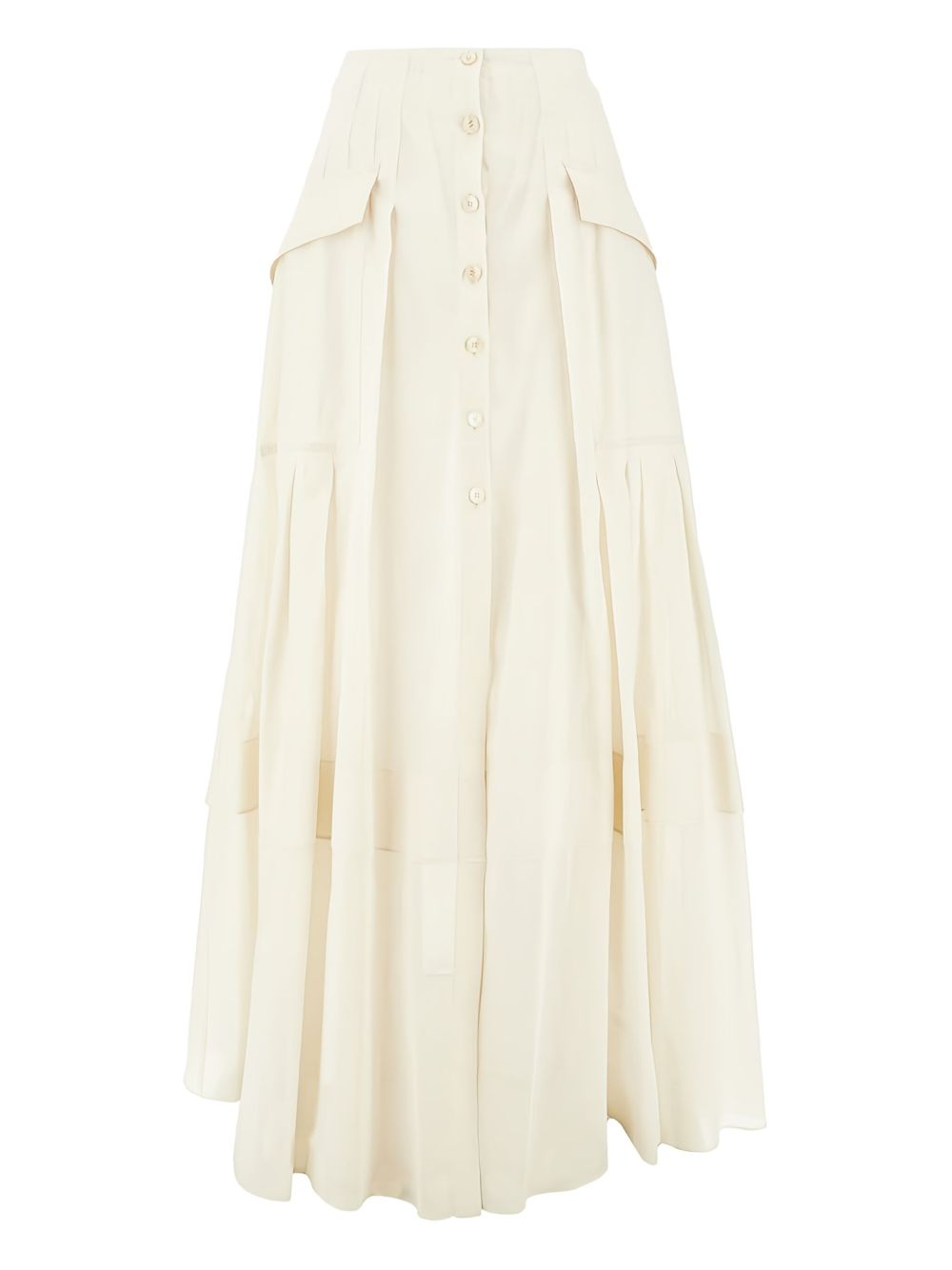 Alberta Ferretti pleated midi skirt - Neutrals