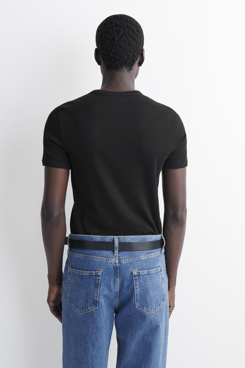SLIM RIBBED COTTON T-SHIRT