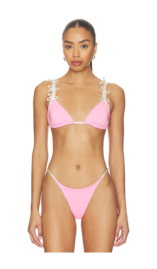 Ancora Fiori Bikini Top in Pink. - M also in L, S