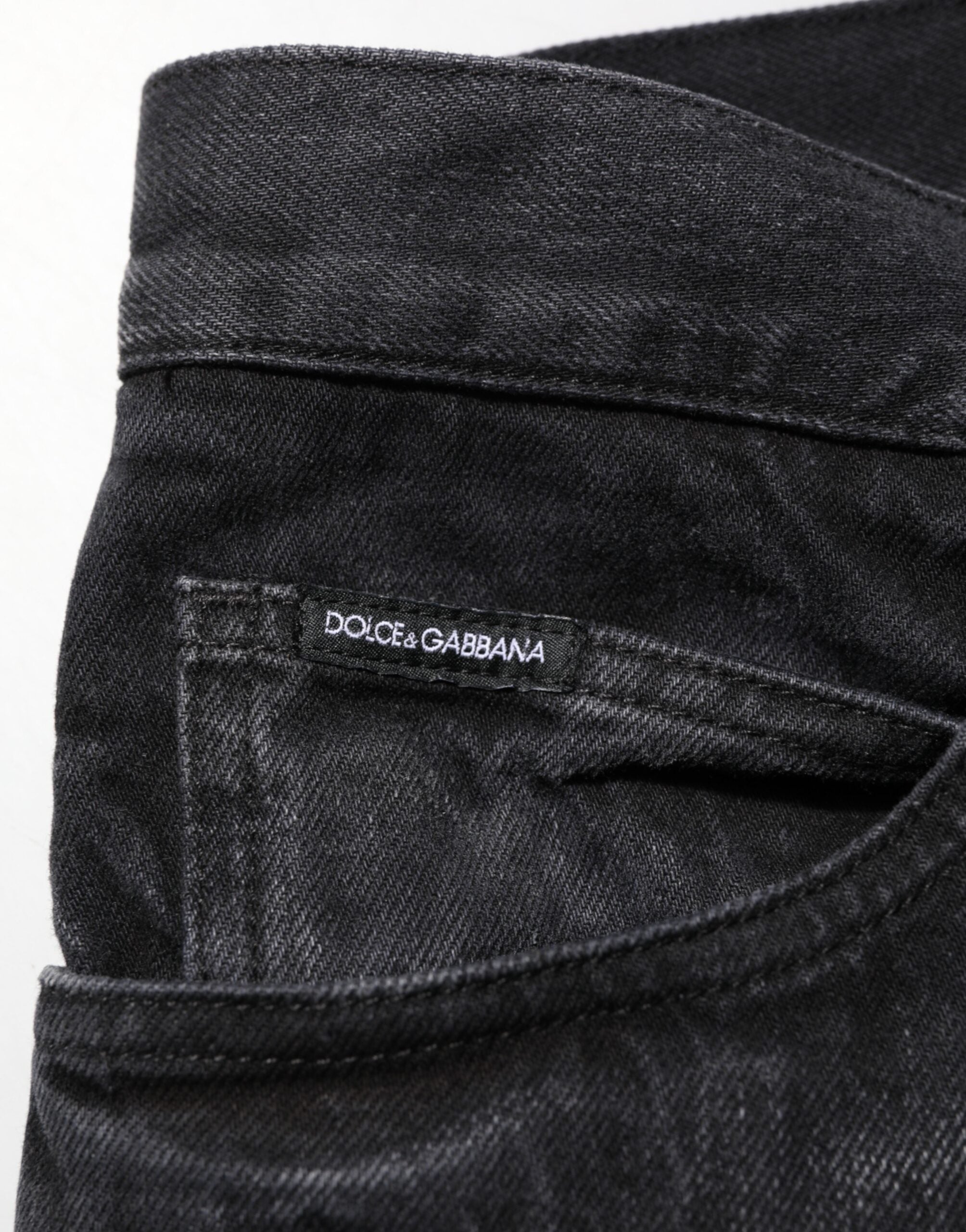 Black Washed Denim Jeans — Black