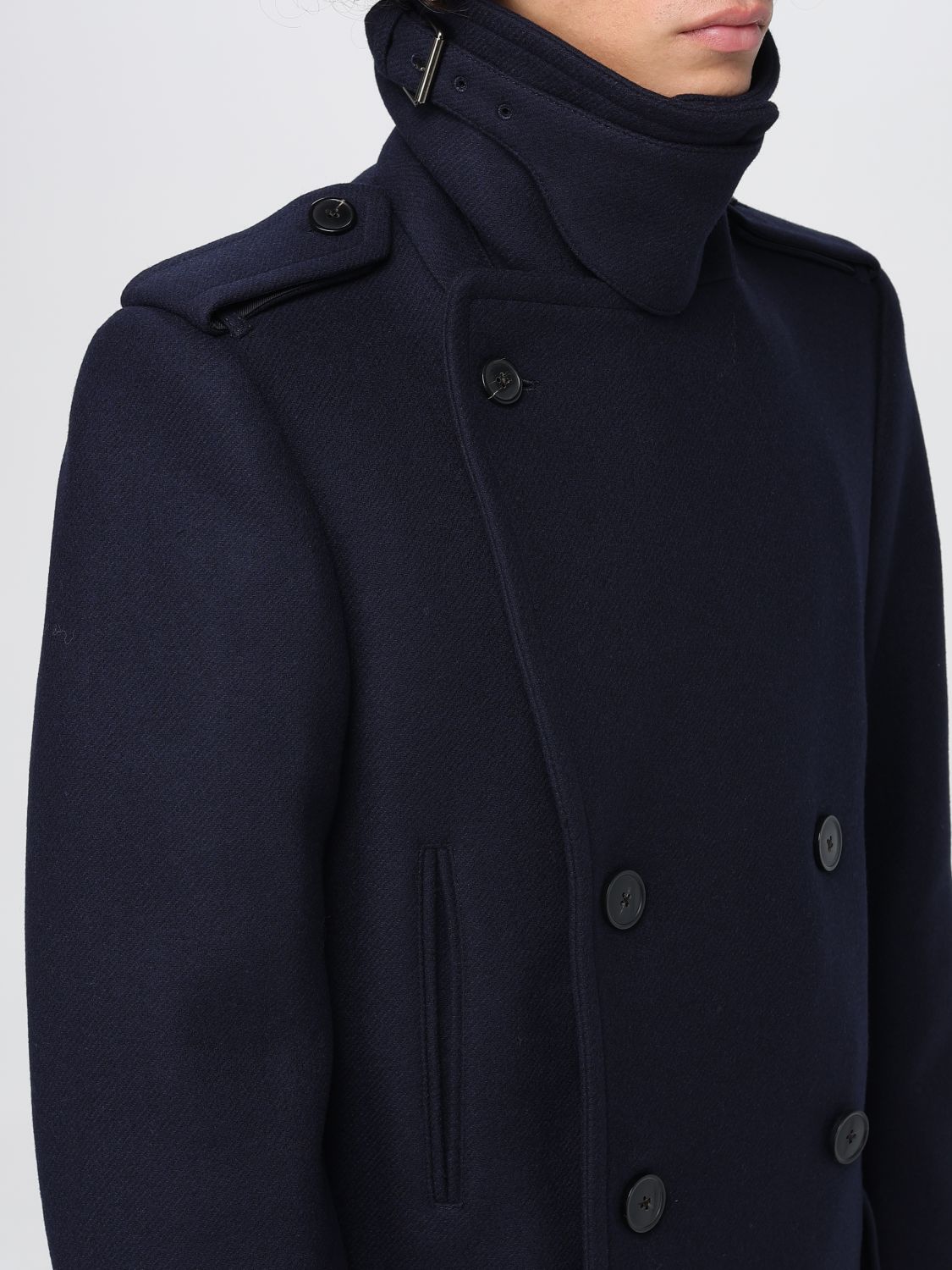 Coat Men color Blue
