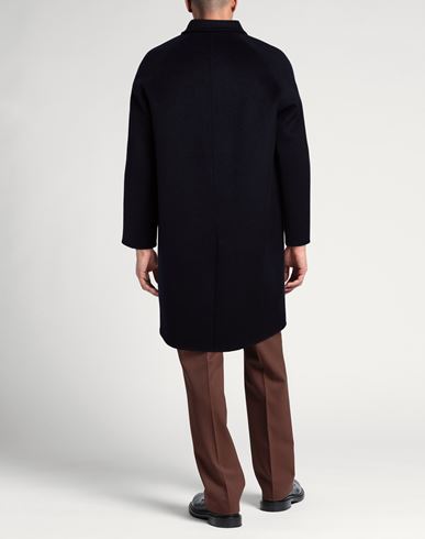 Man Coat Black Size M Wool, Polyester