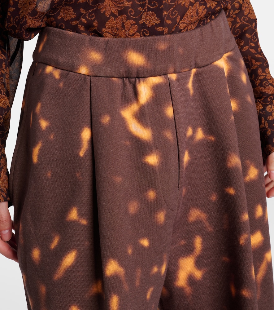 Printed cotton wide-leg pants