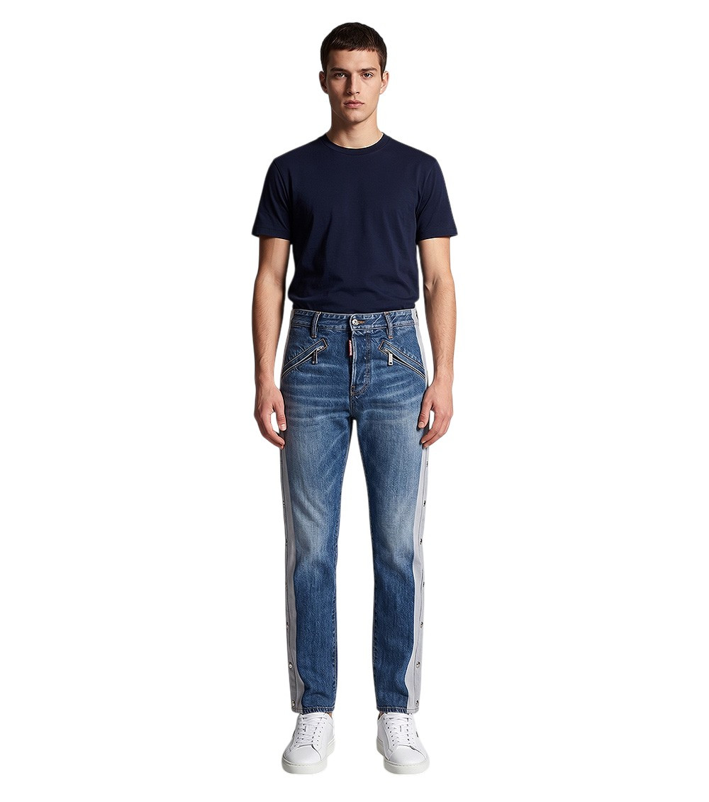 Navy Blue Mid Rise Jeans