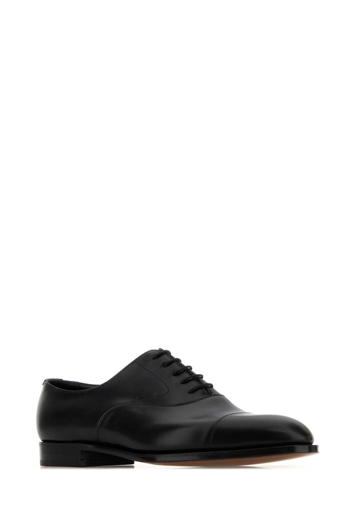 Edward Green Black Leather Chelsea Lace Up Shoe