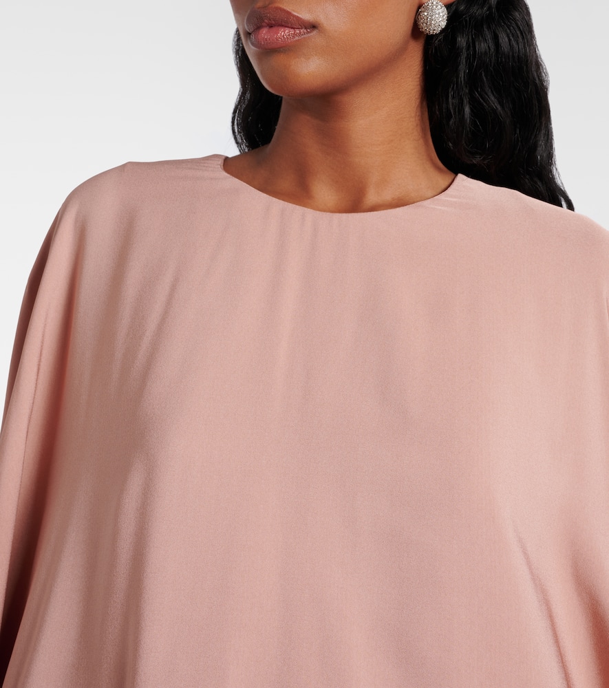 Embellished caped maxi dress