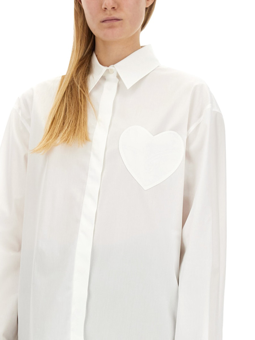 Moschino - heart patch collared shirt