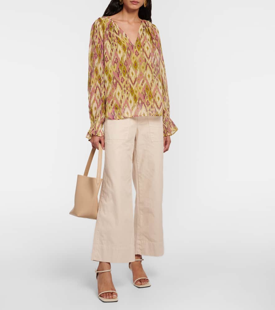 Mya cropped cotton wide-leg pants