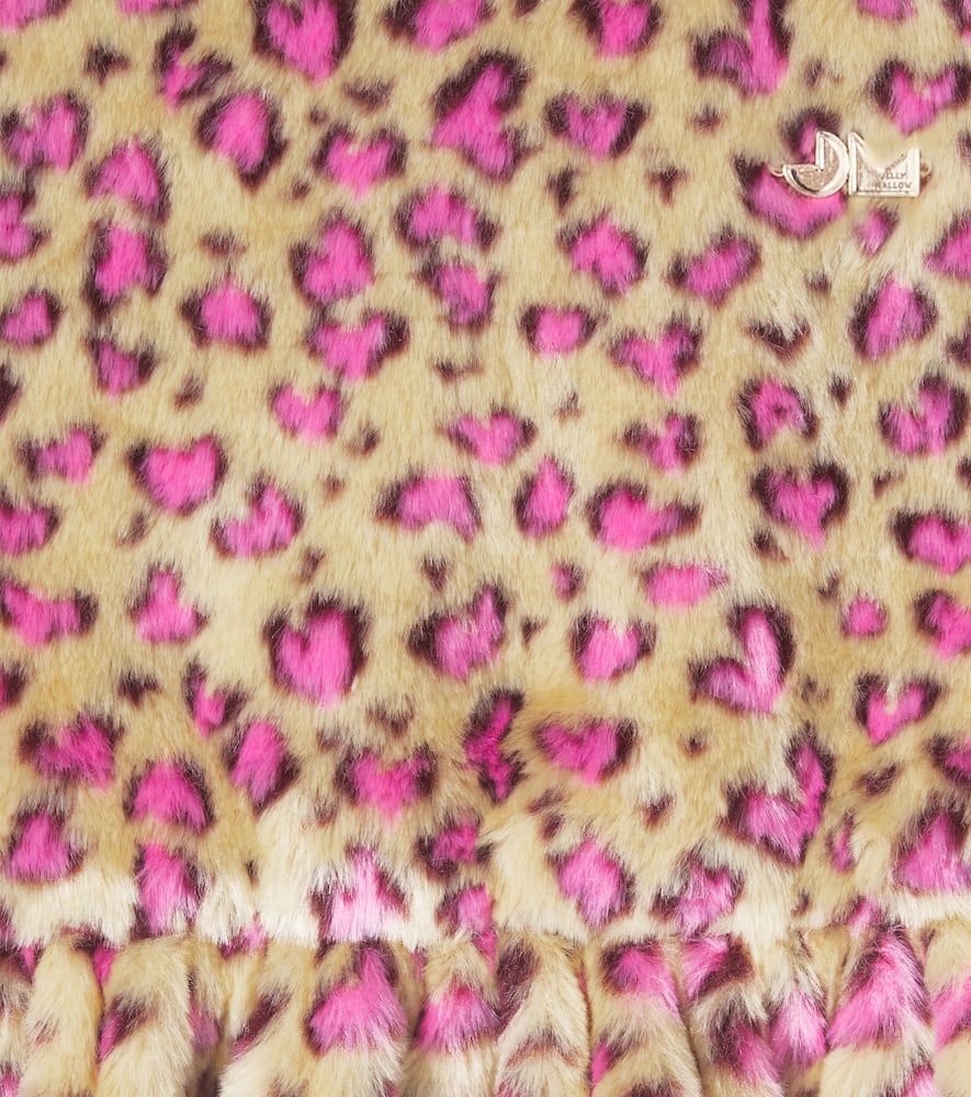 Leopard-print faux fur dress