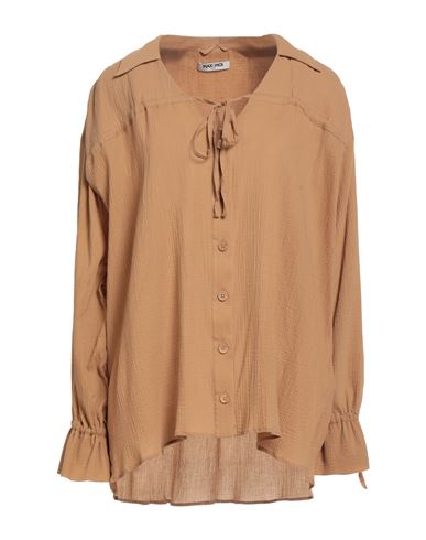 Woman Shirt Camel Size 2 Cotton
