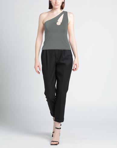 Woman Top Military green Size M Viscose, Polyester, Elastane