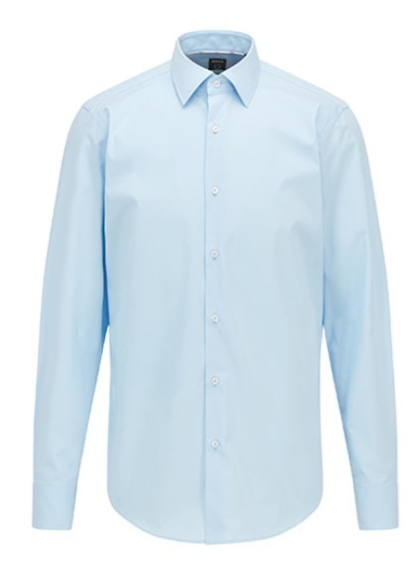 Blue Solid Regular Shirts