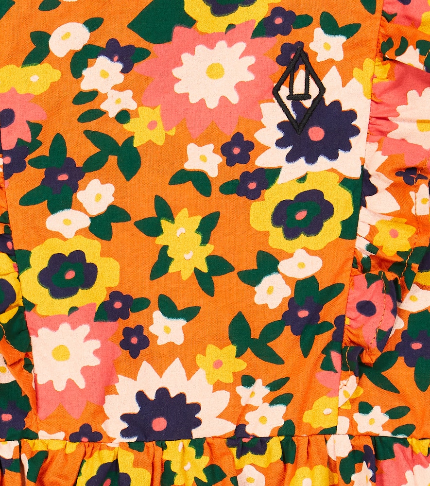 The Animals Observatory Baby Meerkat floral cotton playsuit