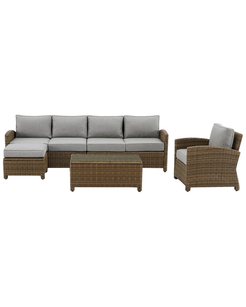 Bradenton 5Pc Outdoor Wicker Sectional Set