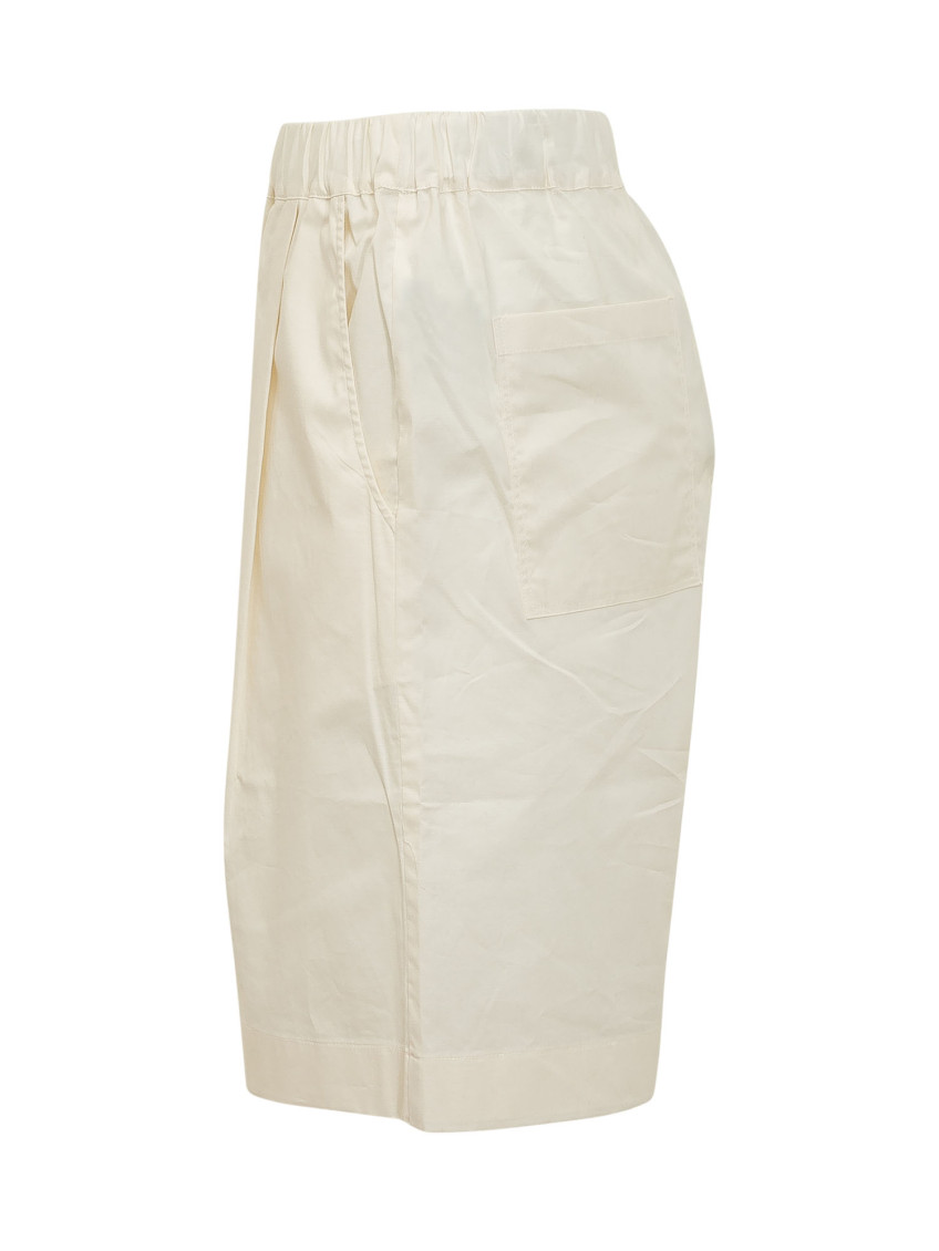 Off White Solid Shorts
