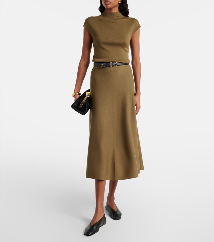 Ribbed-knit virgin wool top