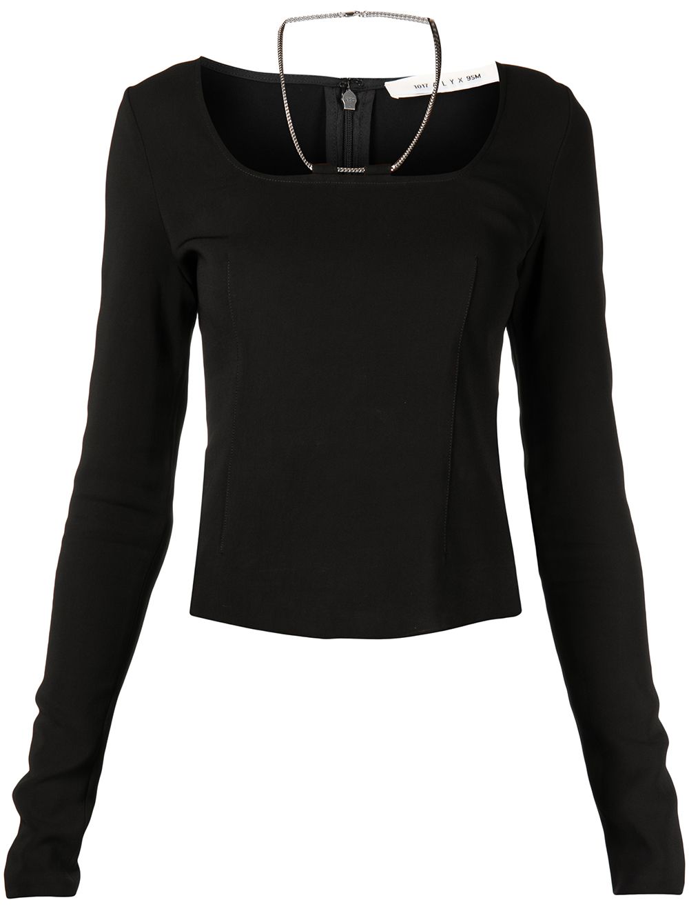 Chain-link long-sleeved top - BLK0001 BLACK
