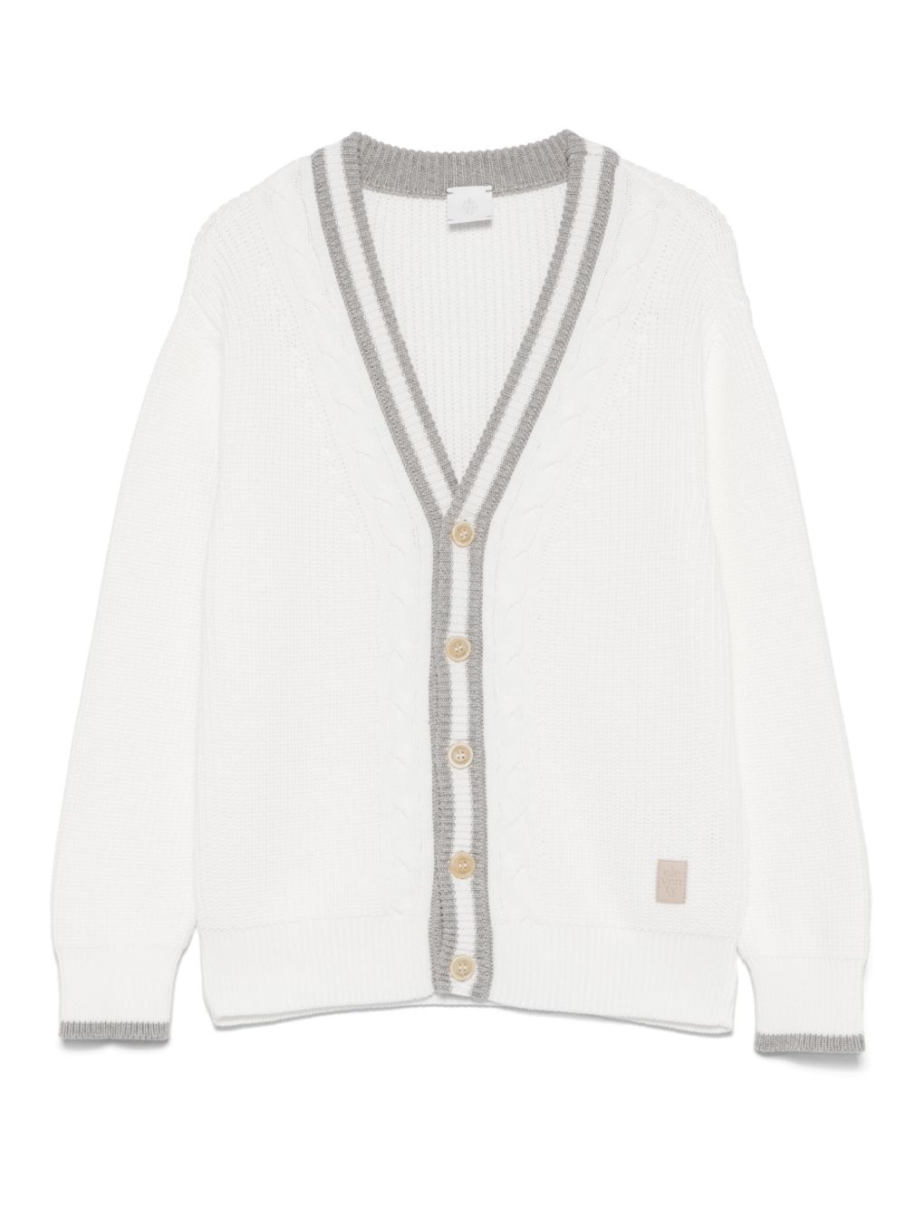 Eleventy Kids logo-patch cardigan - Grey
