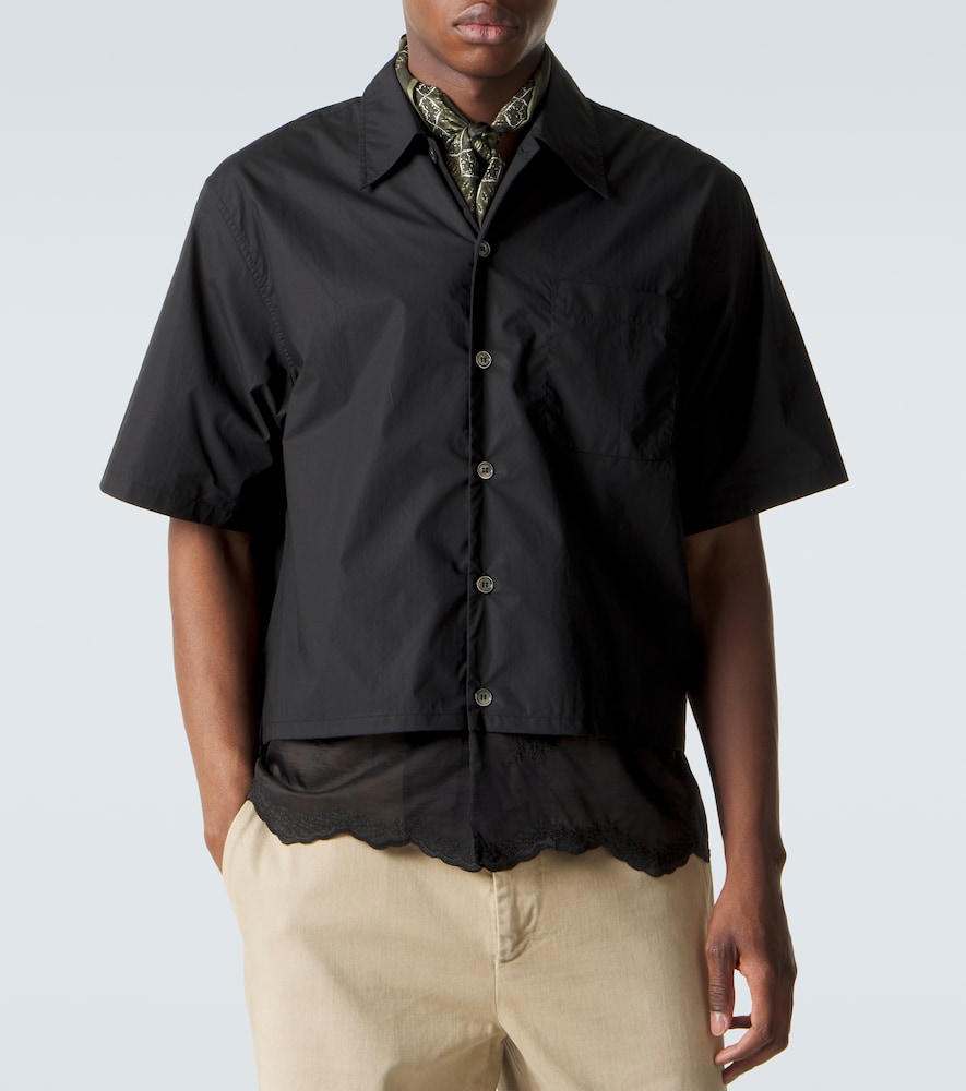 Embroidered cotton poplin shirt