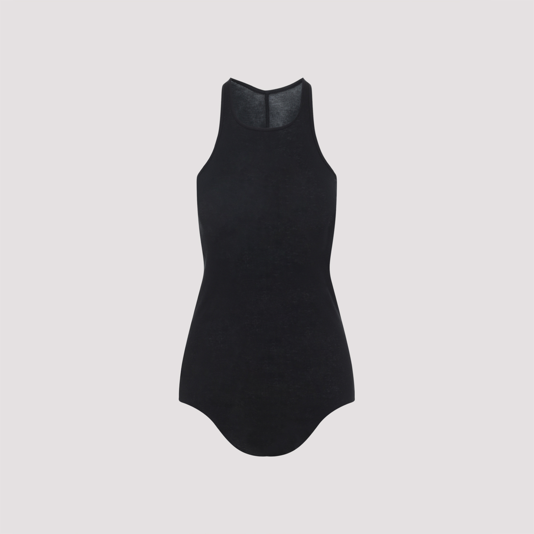 Basic Rib Tank Top Black Cotton Tshirt - Women